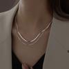 Collar sencillo de doble capa con forma de serpiente para mujer, estilo frío, elegante, combinable con todo, elegante, cadena de clavícula, estilo nicho, de moda.