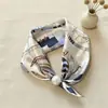 Colar de lenço de seda com pérolas e fecho magnético para mulheres, corrente fina para clavícula de verão, lenço pequeno retrô francês, lenço decorativo para o pescoço