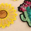 Lixin Etiqueta Bordada para Computadora Lentejuelas Girasol Cactus Zapatos y Sombreros Accesorios para Ropa Parche Parche Parche de Tela Bordada