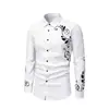 Camisa Masculina Estampada Floral com Estampa Digital 3D Manga Longa Botão na Frente Casual Gola Lapela Roupa para o Dia a Dia