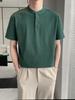 Camisa Polo masculina manga curta gola alta marca de moda Verão Seda Gelada masculina de verão fina Ruan bonita sem gola meia manga camiseta masculina