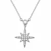 Collar de estrella de ocho puntas de moissanita, cadena para la clavícula, moderno y sencillo, collar con colgante de circón completo, accesorio de moda brillante y versátil