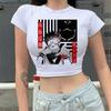 INS Verão 2024 Nova Camiseta Feminina de Manga Curta com Letra de Umbigo Slim-fit