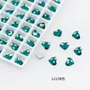 Rhinestones de Cristal Dongzhou 6*5.3mm con Base Plana en Forma de Corazón, Rhinestones de Vidrio Irregulares, Rhinestones de Cristal en Forma de Corazón para Decoración de Uñas, Accesorios de Manualidades al por Mayor