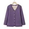 Roupas Quentes Acolchoadas de Algodão para Pessoas de Meia-Idade e Idosos, Roupas para Idosos, Jaquetas Cardigan para Avós, Roupas Íntimas Espessas de Veludo Femininas para Outono e Inverno