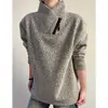 Sudadera de cuello en V a rayas cruzadas estilo retro americano para hombre, venta al por mayor del fabricante, camiseta de manga larga para otoño e invierno, camiseta básica, top de moda