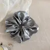 Scrunchie de Cetim Brilhante de Alta Qualidade para Mulheres, Elástico de Cabelo Preguiçoso Plissado Estilo Francês, Versátil para o Deslocamento Diário, Acessório de Cabelo Elegante