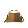 Bolsa de Mão em Camurça Colorida Costurada Nova Moda Outono/Inverno 2025 Bolsa de Ombro com Fecho Transversal Personalizada Ins
