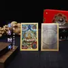 Tarjeta de Oro del Dios de la Riqueza de Cinco Direcciones con Estatua de Buda Dorada, Ocho Dioses Guardianes, Tarjeta de Oro, Pegatina para Teléfono Móvil, Caja de Regalo, Amuleto de Oración