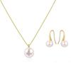 Estilo Europeo y Americano Elegante Colgante de Perlas Artificiales Joyería Nicho Elegante Cadena para Clavícula Juego de Pendientes