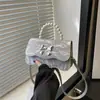 Bolso Lazo de Diseño Nicho para Mujer 2024 Nuevo de Alta Gama Perla Portátil Bolso Cuadrado Pequeño Bandolera de Hombro Trendy