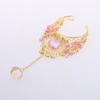 Nuevo Pulsera de Danza del Vientre Pulsera con Anillo de Diamante Grande Ropa de Performance de Danza India Accesorios Viento Étnico Pulsera de Girasol