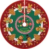 Falda para árbol de Navidad, falda redonda para base de árbol de decoración navideña, falda para árbol de tela con diseño de Papá Noel y muñeco de nieve, 120 cm de diámetro