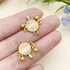 12 Mancuernas de Fortuna Doradas Lisas, Candado de Longevidad, Sonajero de Salud Colgante para Collar Pulsera Accesorios de Joyería DIY