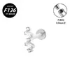 Nuevo Stud para Labio de Aleación de Titanio G23 Piercing con Rosca Interna de Fondo Plano Joyería Stud para Hélice Auricular Estilos Plateado y Dorado Venta al por Mayor