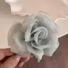 Grampo de Cabelo Rosa Amarelo de Gaze Rede Flor Rosa Pegador de Cabelo de Alta Qualidade Elegante Presilha de Tubarão para Cabelo Acessórios de Cabelo para Mulheres