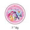 Set de Fiesta de Cumpleaños My Little Pony Plato de Cena Vaso de Papel Servilleta Mantel Banderín Adorno para Pastel Suministros de Decoración Infantil