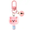 Llavero de sartén de dibujos animados, accesorio para el pelo de osito y gatito lindo y suave, llavero divertido de utensilio de cocina realista