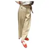 Pantalones de Traje Vintage de Corte Holgado de Moda Verano 2026 Plisados Únicos de Cintura Alta Tallas Grandes Pantalones Cropped para Viajar