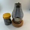 Quemador de Incienso de Madera de Agarwood a Prueba de Fuego Lámpara de Aromaterapia para Uso en Interiores en el Hogar Quemador de Incienso para Dormitorio Lámpara de Vela Portavelas Portavelas de Estilo Chino con Tapa de Vidrio
