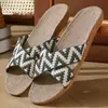 Zapatillas de lino Guofeng para interior con base de cuenco cruzado, EVA, suelo de madera, para hombre y mujer, ergonómicas, de alta calidad