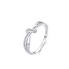 Anillo de Plata S925 para Mujer Estilo Coreano Simple Versátil Doble Capa Nudo Anillo de Diamante Lujo Ligero Ins Celebridad de Internet Anillo de Comida para Mujeres