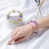 Pulsera de cristal natural, cristal rosa, amatista, pulsera de cuentas múltiples de tubo curvo, joyería de cristal de alta gama de moda para mujer al por mayor