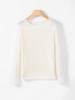 26 Nuevo Estilo de Principios de Otoño Seda de Morera Cachemira Puyuan Alta Gama Minimalista Camiseta Básica Cuello Redondo Color Sólido Estilo Coreano Dopamina