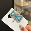 Novos Acessórios de Cabelo Azul Lago Strass Bico de Pato Elegante Coreia do Sul Lado Coreano Lado Celebridade Cibernética Acessório de Cabeça Presilha de Cabelo para Meninas