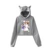 Sudadera de Ombligo Descubierto Periférico de Animación Clannad de la Familia de Tuanzi Sudadera de Otoño con Orejas de Gato Ropa Deportiva para Mujer