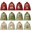Bolsas de Arpillera con Cordón Navideñas, Bolsas de Arpillera con Cordón para Empaque de Regalos Navideños, Bolsas de Dulces para Niños, Bolsas de Regalo para Fiestas Navideñas