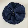 Galaxy de Gama Alta ~ Azul Marino Algodón Estilo Francés Lazo Grande para el Cabello para Mujeres, Accesorios para el Cabello, Cuerda para el Cabello, Gama Alta y Estilo Occidental