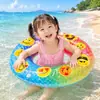 Boia Inflável de PVC Espessa / Boia de Natação com Estampa Divertida para Férias na Praia / Boia de Natação Colorida com Rosto Sorridente 80CM