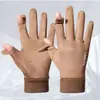 Guantes de Invierno de Cuero para Hombre para Montar con Forro Polar Engrosado Cálido a Prueba de Viento Impermeable Pantalla Táctil Guantes de Invierno para Motociclismo