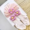 Sombrero de Bebé de Primavera y Otoño Flor de Dibujos Animados Lindo Hombres y Mujeres Sombrero Fetal de Bebé Recién Nacido Fontanela Sombrero Indio Calcetines