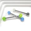 Uña de Lengua de Titanio F136 Jelly Aurora Aobao Barra Recta Puente de Doble Oreja Aleación de Titanio G23 Joyería para Perforación Uña de Hueso de Oreja