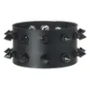 Estilo Punk Europeo y Americano Cuero Moda Ol Retro Pulsera Motocicleta Remache Rock Negro Accesorio de Muñeca Súper Genial
