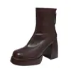 Botas de moda estilo coreano de moda para mujeres petite, nueva colección otoño/invierno 2026, botas estilo Martin de tacón grueso, tacón ultralto, botines chic