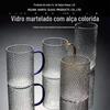 Martelo Padrão Cor Alças Copo Martelo Padrão Copo de Vidro com Alças Cor Suco Doméstico Copo de Bebida Copo de Leite