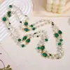Collar NK-301 verde vintage rojo perla se puede apilar cadena larga multicapa para suéter de mujer otoño e invierno venta al por mayor de fábrica