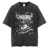 Camiseta Vintage Estampada de Anime Japonês Berserk Streetwear Masculina Camiseta Lavada Verão Algodão Casual