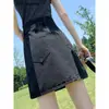 Falda Corta de Mezclilla Clara con Abertura para Mujer Verano 2025 Moderna Versátil Nueva de Cintura Alta Adelgazante Línea A Bodycon Media Falda