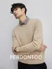 Suéter de punto grueso y cálido para hombre con cuello de camisa, estilo urbano de negocios, efecto dos piezas, cómodo para el otoño y el invierno, para ir al trabajo