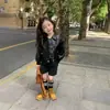 Chaqueta de Cuero para Niña para Primavera y Otoño 2026, Elegante Abrigo de Otoño para Bebés Niñas, Chaqueta de Cuero de Motociclista para Niños, Top Versátil de Moda