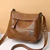 Bolsa de Mãe Textura de Couro Macio Retrô Bolsa Feminina 2026 Nova Casual Versátil Multicamadas Grande Capacidade Ombro Único Transversal
