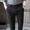 2022 Novas Calças Masculinas Estilo Coreano Slim-fit Britânico Casual Calças Comprimento do Tornozelo Primavera e Verão Calças Modernas Moda Empresarial