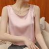 Camisola Popular Transfronteriza para Mujer, Cuello Redondo, Color Sólido, Manga Corta, Corte Holgado, Camiseta Básica Adelgazante, Top sin Mangas para Verano