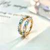 Aretes de anillo brillantes de doble capa con corte marquise de aleación de titanio F136 en dorado, Aretes para piercing labial de titanio G23 con rosca interna y circonita