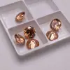 Pedras Soltas Zircônia Redonda Cor Champanhe, Diamantes Redondos Cor Dourada, Diamantes com Fundo Pontiagudo, Anéis, Brincos, Pingentes, Pedras Preciosas, Pedras Soltas para DIY