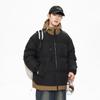 Jaqueta Masculina Acolchoada de Algodão com Capuz para Adolescentes Roupas de Inverno Acolchoadas de Algodão Falsa Duas Peças Espessada Solta Roupa Pão Casaco de Casal Tendência